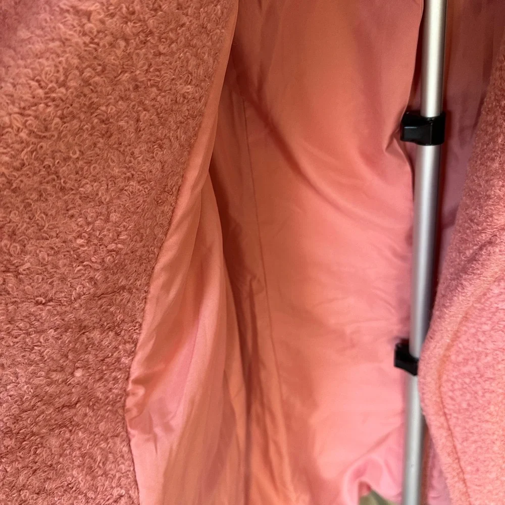 LOFT Textured Wool Moto Pea Coat Sutton Pink Medium - Picture 4 of 10